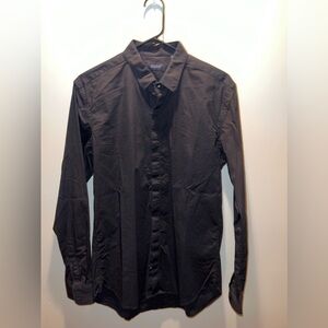 7Diamonds Premium Long Sleeve Button Down Shirt, Size M, Black